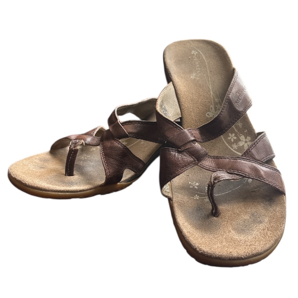 Merrell Alyssum Earth Brown Leather Women's Sandals 8